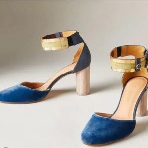 Sundance Aurora Velvet Ankle Strap Heels Shoes